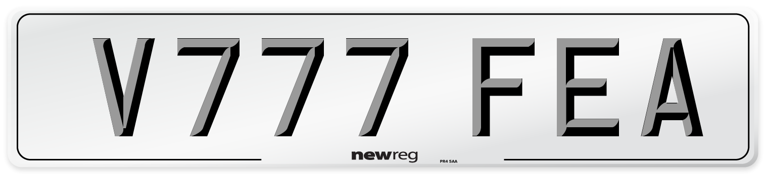 V777 FEA Number Plate from New Reg